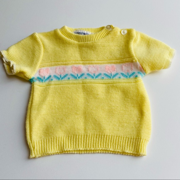 Vintage knit Infant Floral Sweater - Picture 1 of 3